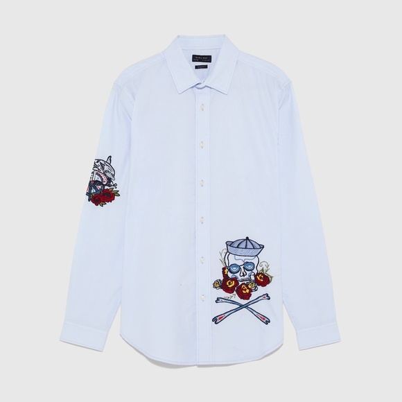 Zara Other - ZARA Embroidered oxford shirt